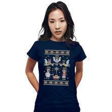 Load image into Gallery viewer, Shirts Fitted Shirts, Woman / Small / Navy A Juicy Delicious Christmas
