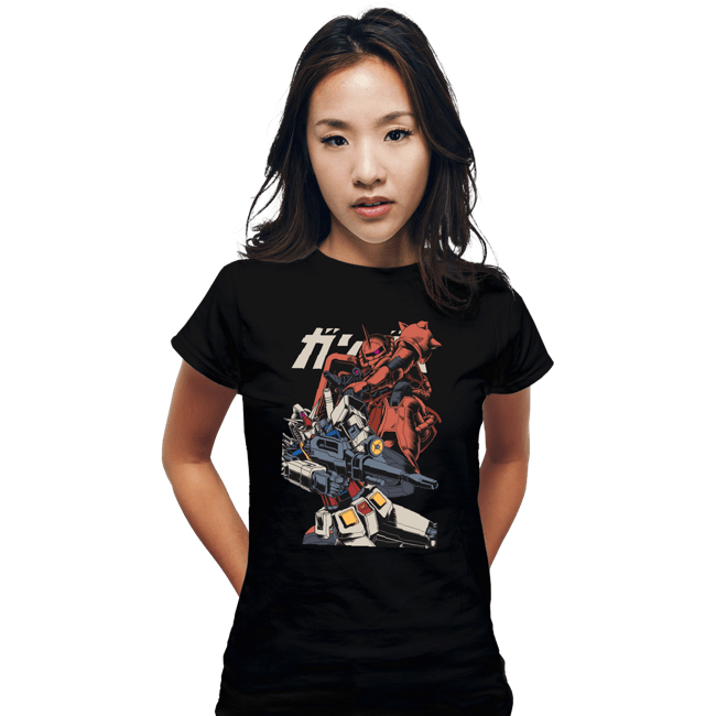 Shirts Fitted Shirts, Woman / Small / Black Zaku VS RX 78-2