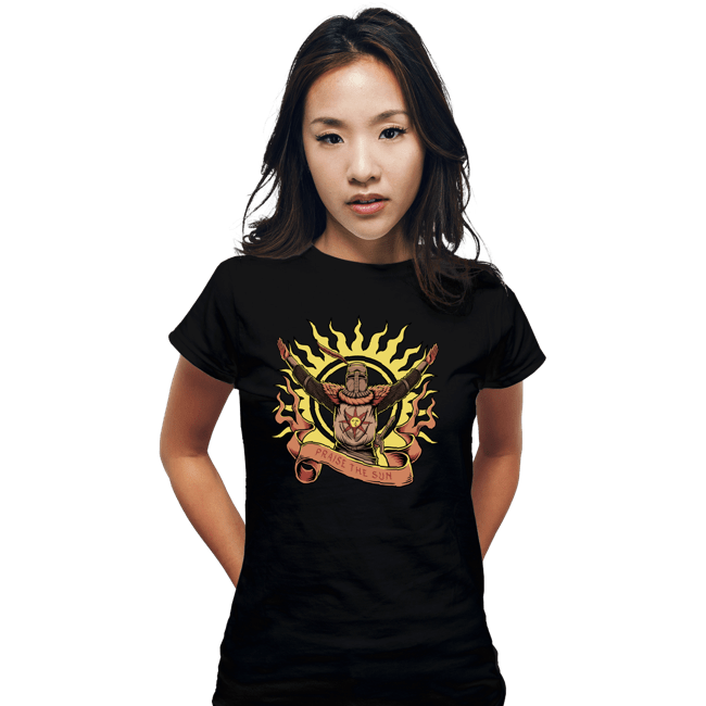 Daily_Deal_Shirts Fitted Shirts, Woman / Small / Black Praise The Sun!