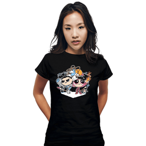 Secret_Shirts Fitted Shirts, Woman / Small / Black Shark & Lava