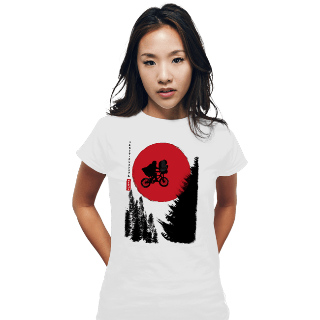 Daily_Deal_Shirts Fitted Shirts, Woman / Small / White The Extra-Terrestrial in Japan