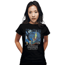 Load image into Gallery viewer, Shirts Fitted Shirts, Woman / Small / Black Space Wars
