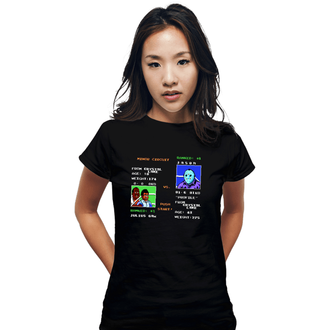 Daily_Deal_Shirts Fitted Shirts, Woman / Small / Black Jason Punch-Out