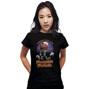 Shirts Fitted Shirts, Woman / Small / Black Halloween Pumpkin Parade