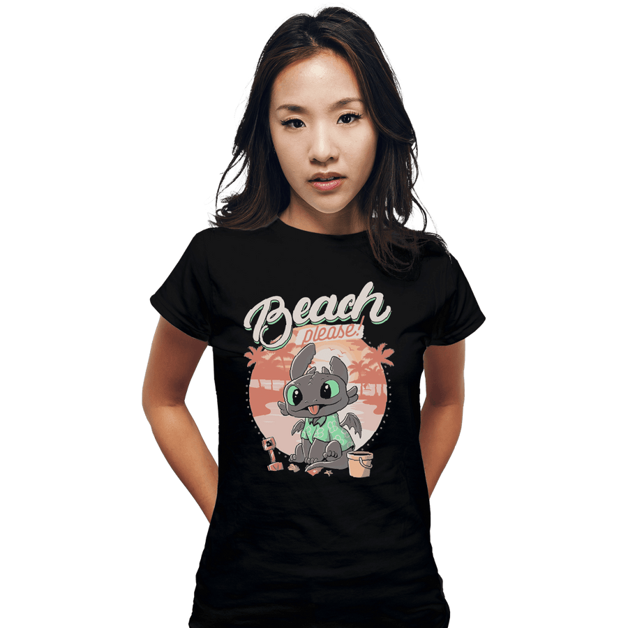 Shirts Fitted Shirts, Woman / Small / Black Summer Dragon