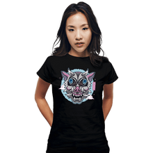 Load image into Gallery viewer, Shirts Fitted Shirts, Woman / Small / Black Boar Oni Mask
