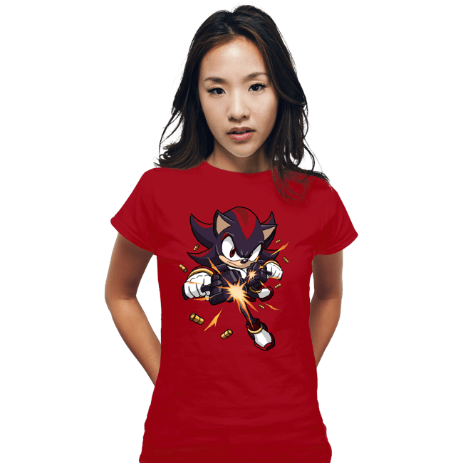 Daily_Deal_Shirts Fitted Shirts, Woman / Small / Red PG-13 Hedgehog