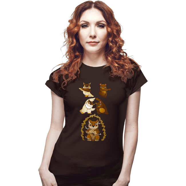 Secret_Shirts Fitted Shirts, Woman / Small / Black Owl Bear Fusion