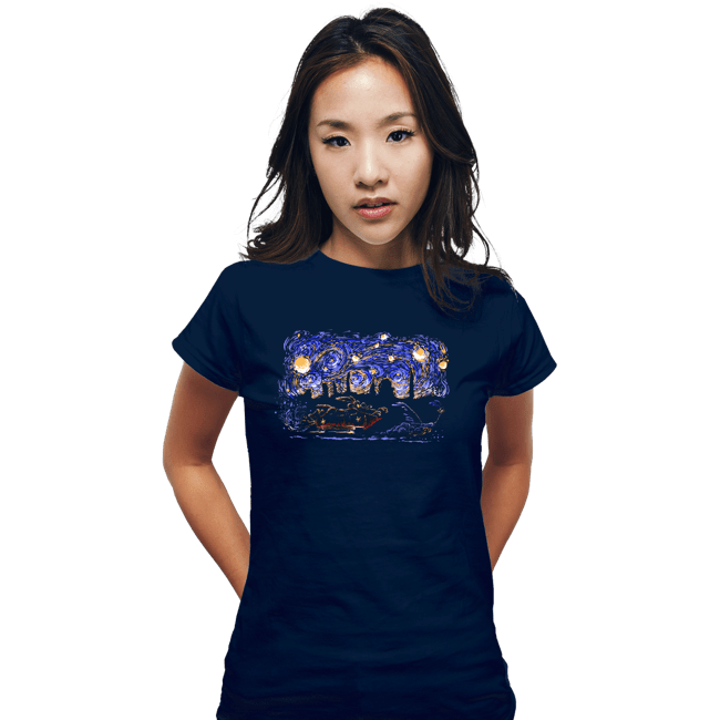 Daily_Deal_Shirts Fitted Shirts, Woman / Small / Navy Starry Canyon