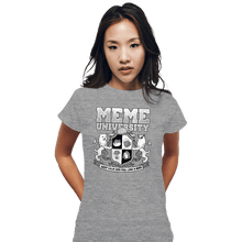 Load image into Gallery viewer, Secret_Shirts Fitted Shirts, Woman / Small / Sports Grey Meme University
