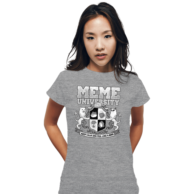 Secret_Shirts Fitted Shirts, Woman / Small / Sports Grey Meme University