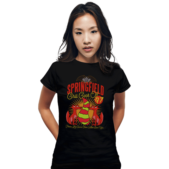 Daily_Deal_Shirts Fitted Shirts, Woman / Small / Black Chili Cook Off