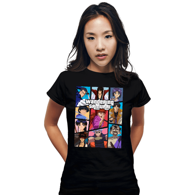 Daily_Deal_Shirts Fitted Shirts, Woman / Small / Black The Wandering Samurai