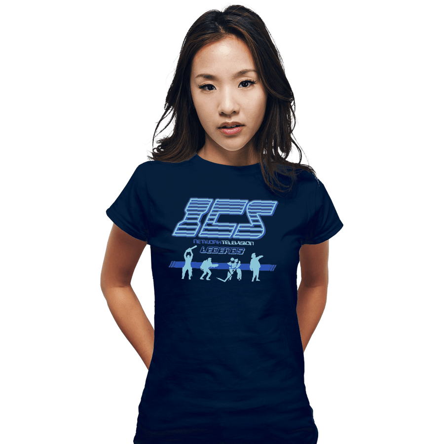 Shirts Fitted Shirts, Woman / Small / Navy Running Man ICS Legends