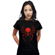Load image into Gallery viewer, Daily_Deal_Shirts Fitted Shirts, Woman / Small / Black Spider Skull
