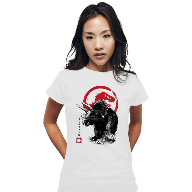 Shirts Fitted Shirts, Woman / Small / White TRICERATOPS SUMI-E halftones