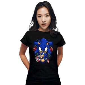 Daily_Deal_Shirts Fitted Shirts, Woman / Small / Black Sonic The Hedgehog