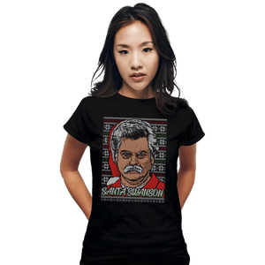 Shirts Fitted Shirts, Woman / Small / Black Santa Swanson