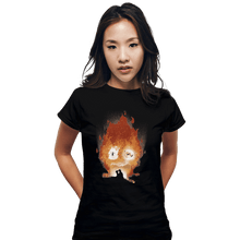 Load image into Gallery viewer, Shirts Fitted Shirts, Woman / Small / Black Midnight Calcifer
