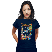 Load image into Gallery viewer, Shirts Fitted Shirts, Woman / Small / Navy Digital Friends
