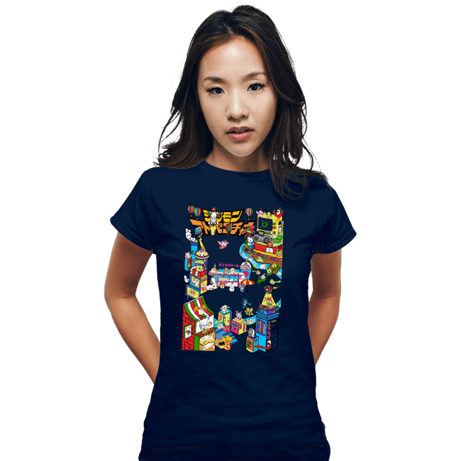 Shirts Fitted Shirts, Woman / Small / Navy Digital Friends