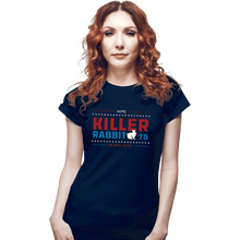 Load image into Gallery viewer, Shirts Fitted Shirts, Woman / Small / Navy Vote Killer Rabbit
