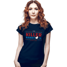 Load image into Gallery viewer, Shirts Fitted Shirts, Woman / Small / Navy Vote Killer Rabbit
