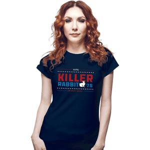 Shirts Fitted Shirts, Woman / Small / Navy Vote Killer Rabbit
