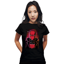 Load image into Gallery viewer, Daily_Deal_Shirts Fitted Shirts, Woman / Small / Black Glitch Red Hood
