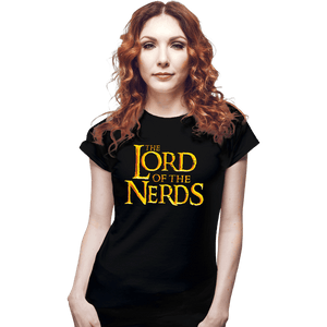 Daily_Deal_Shirts Fitted Shirts, Woman / Small / Black Lord Of The Nerds