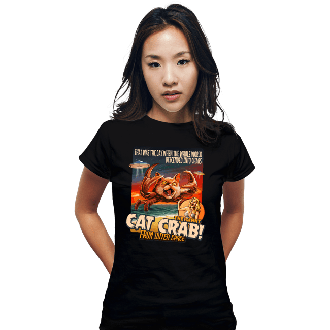 Secret_Shirts Fitted Shirts, Woman / Small / Black Cat Crab!
