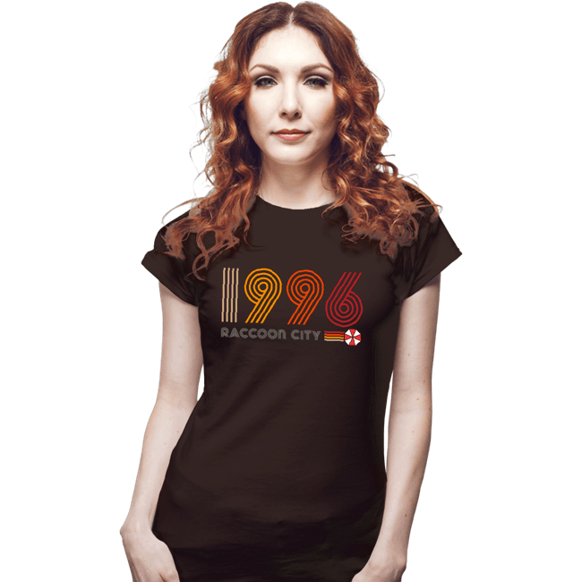 Daily_Deal_Shirts Fitted Shirts, Woman / Small / Black Raccoon City 1996