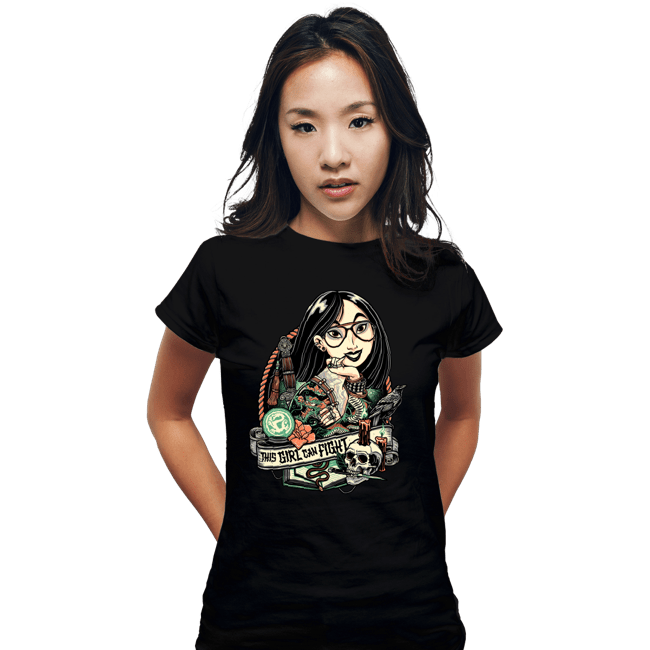 Secret_Shirts Fitted Shirts, Woman / Small / Black This Girl Can Fight!
