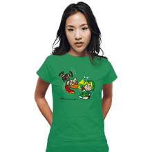 Load image into Gallery viewer, Secret_Shirts Fitted Shirts, Woman / Small / Irish Green Triforce Gag
