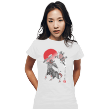 Load image into Gallery viewer, Shirts Fitted Shirts, Woman / Small / White Battle In Death Mountain Sumi-e
