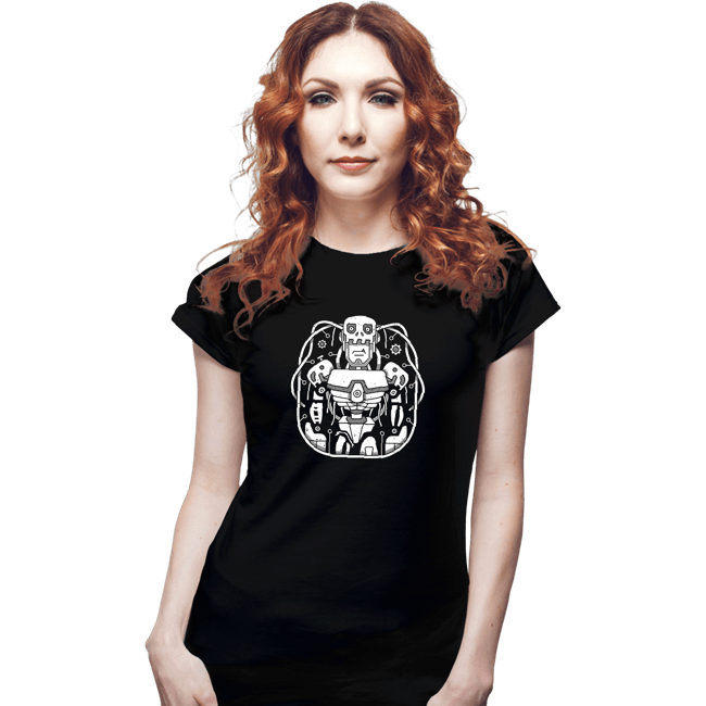 Shirts Fitted Shirts, Woman / Small / Black Digital Mechanical Cyborg
