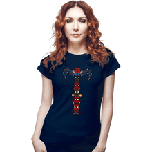 Load image into Gallery viewer, Daily_Deal_Shirts Fitted Shirts, Woman / Small / Navy Totem Of Spiders
