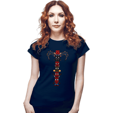 Load image into Gallery viewer, Daily_Deal_Shirts Fitted Shirts, Woman / Small / Navy Totem Of Spiders
