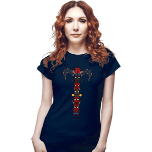 Daily_Deal_Shirts Fitted Shirts, Woman / Small / Navy Totem Of Spiders