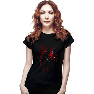 Daily_Deal_Shirts Fitted Shirts, Woman / Small / Black Demon Detective
