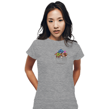 Load image into Gallery viewer, Shirts Fitted Shirts, Woman / Small / Sports Grey Kawaii Pocket
