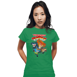 Shirts Fitted Shirts, Woman / Small / Irish Green Street Mutant Ninja Sharks