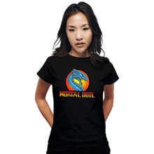 Load image into Gallery viewer, Daily_Deal_Shirts Fitted Shirts, Woman / Small / Black Mortal Duel
