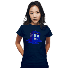 Load image into Gallery viewer, Daily_Deal_Shirts Fitted Shirts, Woman / Small / Navy Melting Tardis
