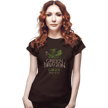 Load image into Gallery viewer, Shirts Fitted Shirts, Woman / Small / Black Green Dragon Lager
