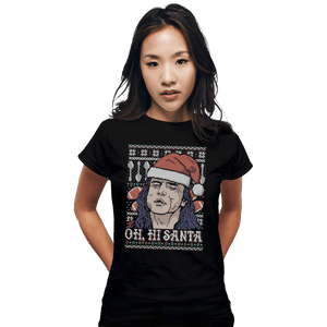 Shirts Fitted Shirts, Woman / Small / Black Oh hi Santa