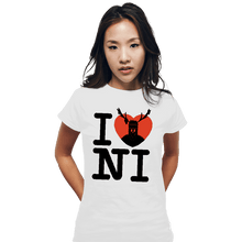 Load image into Gallery viewer, Shirts Fitted Shirts, Woman / Small / White I Love Ni
