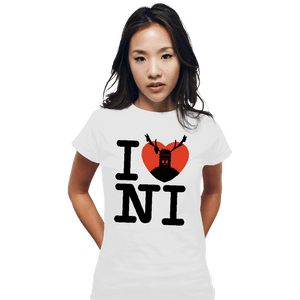 Shirts Fitted Shirts, Woman / Small / White I Love Ni