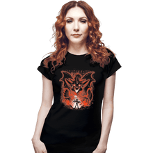 Load image into Gallery viewer, Shirts Fitted Shirts, Woman / Small / Black Sky Dragon
