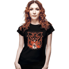 Load image into Gallery viewer, Shirts Fitted Shirts, Woman / Small / Black Sky Dragon
